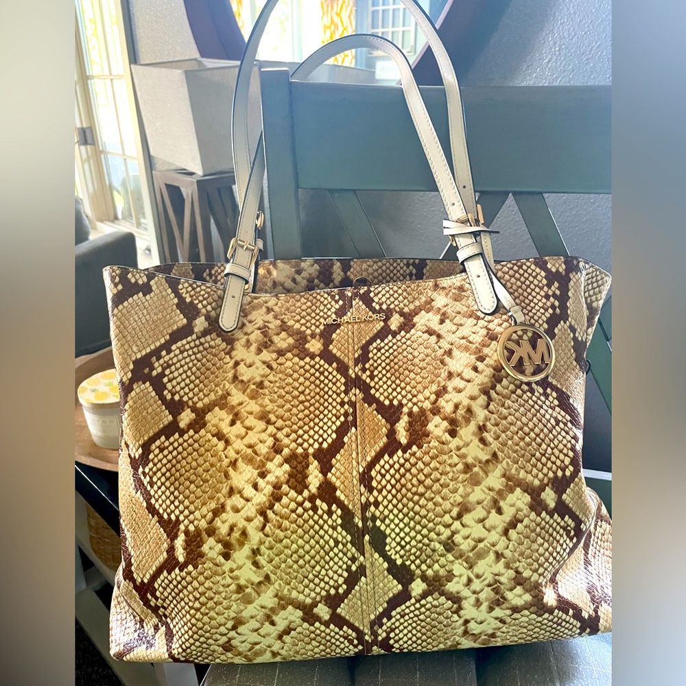 Michael Kors snake skin large shoulder bag. Excellent condition.
